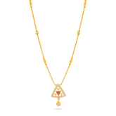 22K Gold Elegant Triangle Necklace